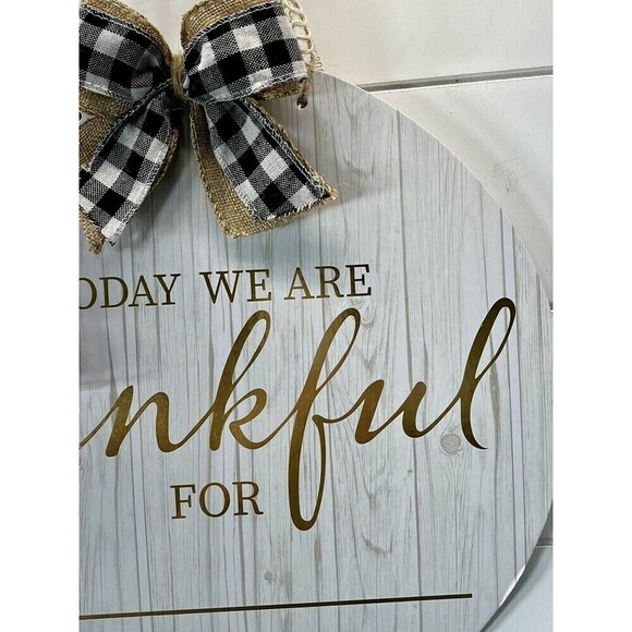 Today We Are Thankful For Dry Erase Board With Buffalo Check Burlap Bow New - Picture 4 of 13